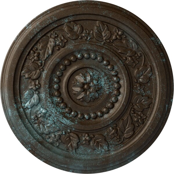 Ekena Millwork Marseille Ceiling Medallion (Fits Canopies up to 4 1/4"), 16 1/8"OD x 5/8"P, Bronze Blue Patina CM16MABBS - main
